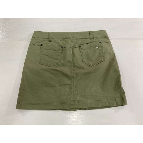 Stio Skirt Women’s 10 Green Ralston Canvas Mini Button Front Casual Outdoor - Picture 3 of 7